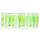 Leaf-shaped glass beads, 18x14mm