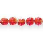 Flat flower-shaped glass beads, 8x5mm