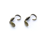 Antique Style Bead Tips with Hook; 3,5mm