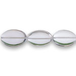 Oval-shaped flat glass beads, 20x14mm