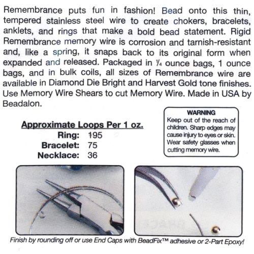 Memory Wire teräslanka, läpimitta: ø6 cm ns ranneke, Beadalon