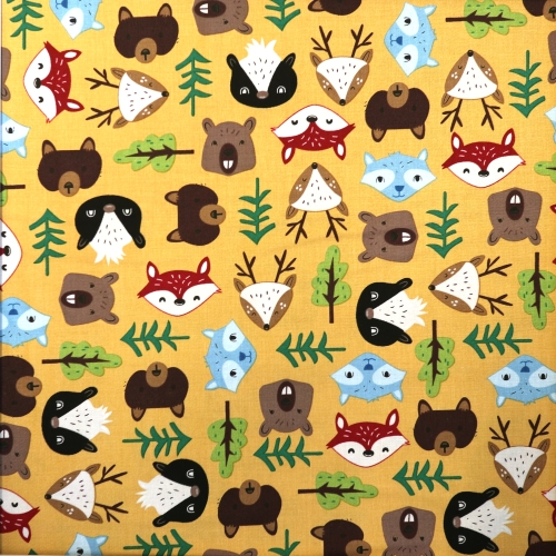 Metsaloomadega, puuvillane kangas, 110cm, Emily Dumas - Loving Camp, 181