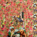 Kassipoeg, kutsikas, maamaja trikotaažkangas, 115x150cm kupongina, 13227