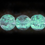 Round glow-in-the-dark glass beads, 20mm