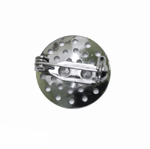Perforated Round Pin-On Brooch Base, 18mm
