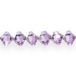 Diamnod-shaped faceted glass beads, 6.5x6mm