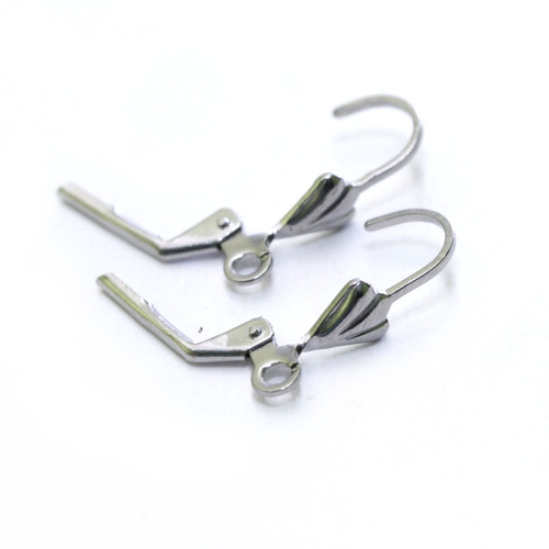 Kõrvarõnga konksud kandilised lehekesega; 2tk, 17 x 10mm