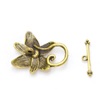 Toggle Clasp with Flower Design / 25 x 30mm
