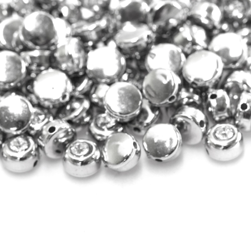 Ümarad lapikud, lameda põhjaga, kristalliga plasthelmed 9 x 6mm