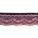 Pärlitega kapronpits mustal atlaspaelal 4cm AT357