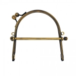 Twin hinged metal interchangeable bag frame, 10cm