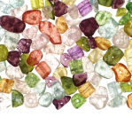 Dyed & Crackled Transparent Tumbled Quartz Beads / 3-10mm