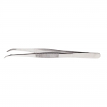 Steel Bent Tip Serrated Tweezers, 13 cm, PK1615