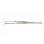 Steel Bent Tip Serrated Tweezers, 15,5cm, PK1824