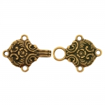 Norra haak, antiikse mustriga metallist, kahepoolne haak 60x25mm