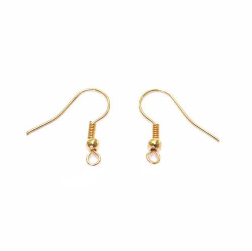 Kõrvarõnga konksud (messing);, Brass Earring Hooks;, 18 x 0,5mm