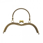 Purse frame, bag fastening, bag frame with metal handle, 19 cm x 14,5 cm HD030