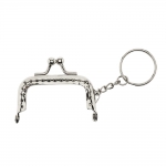 Metal interchangeable purse frame, fastening with key ring, 5 cm x 3,5 cm, HD109