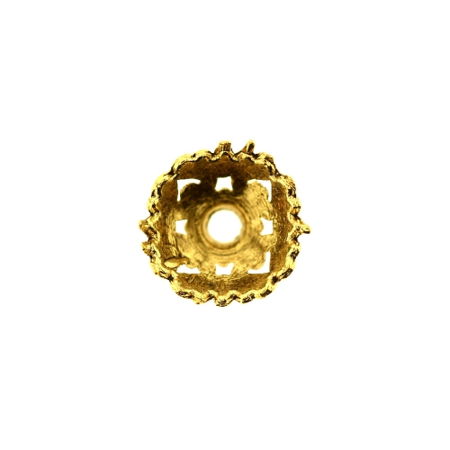 Lillekujuline, reljeefse mustriga pärlikübar, Bead Cup, 9 x 9 x 3mm