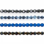 Traditional Czech glass round faceted beads, Jablonex, 7mm