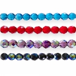 Traditional Czech glass round faceted beads, Jablonex, 9mm