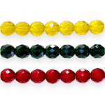 Traditional Czech glass round faceted beads, Jablonex, 11mm