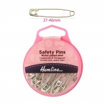 Steel Safety Pins, assortiated sizes 27-48mm, approx 32pcs, HemLine 410.99