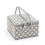 Tilaava tarvikelokero Grey Linen Polka, (d/w/h): 25 x 25 x 17 cm, Hobby Gift MRLTLE.268