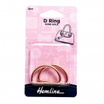 D-rings, 2 pcs, 30 mm, plating: ROSE-GOLD, Hemline 4516