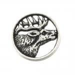 Metallnööp reljeefse põdramustriga 25mm/40L