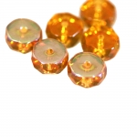 Round flat faceted glass beads, 8x4mm