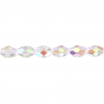 Rice-shaped faceted glass beads, 9x7mm