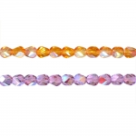 Traditional Czech glass round faceted beads with large facetes, Jablonex, 6mm