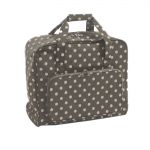 Kovapohjainen laukku kookkaan ompelukoneen mitoissa, Linen Polka Dot (PVC), (d/w/h): 20 x 43 x 37 cm, Hobby Gift MRB.263