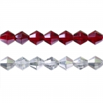 Gem-shaped faceted glass beads, Jablonex (Czech), 9mm