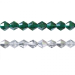 Gem-shaped faceted glass beads, 8mm