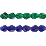 Traditional Czech glass wide faceted beads, Jablonex, 10mm