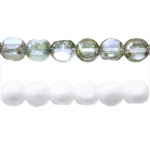 Traditional Czech glass faceted wide face beads, Jablonex, 10mm