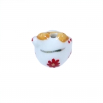 Cat-Shaped Painted Ceramic Beads 17mm