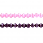 Round `cat`s eye` glass beads, 3mm