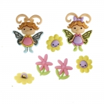 3D Fancy Button 6 pcs set, max 3,5 cm, Dress It Up #8294 Flutter Bugs (USA)