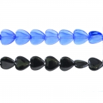 Heart-shaped glass beads, 10x5mm