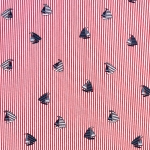 Purjekatega, õrna triibumustriga puuvillane kangas (Cotton poplin print, sailing), 145cm, KC0362