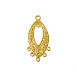 Ornamental Droplet Pendant with Eyelets, 29 x 15mm