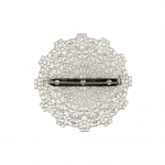 Pitsiline sõlelaadne pross, Lacey Round Pin-On Brooch, 56mm