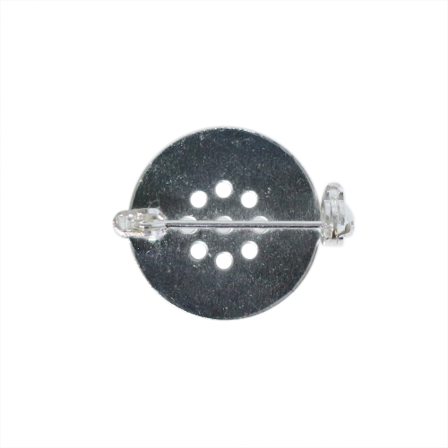 Kettakujuline lame prossitoorik, Perforated Round Pin-On Brooch Base, 18mm