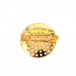 Perforated Round Brooch Base, 27mm