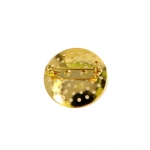 Perforated Round Pin-On Brooch Base, 25mm