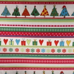 Puuvillane kangas jõulumeeleoluga, triipudega, Art.121.348