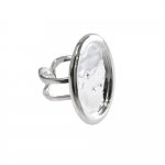 Riged Oval Finger Ring Base / 30 x 22mm